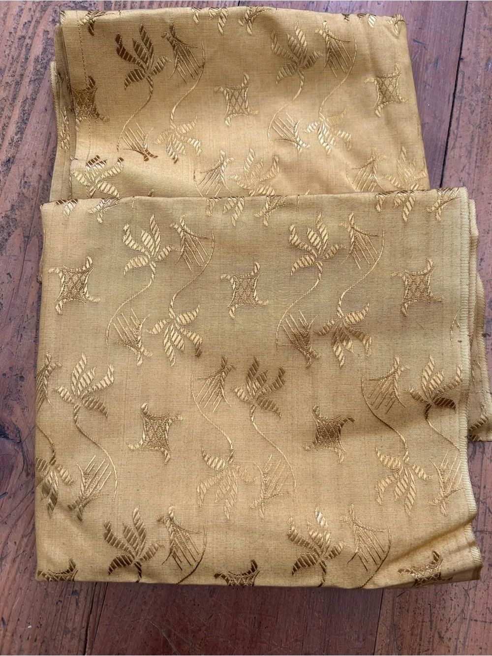 2 Fabric Panels Looks like spun gold Vintage 19